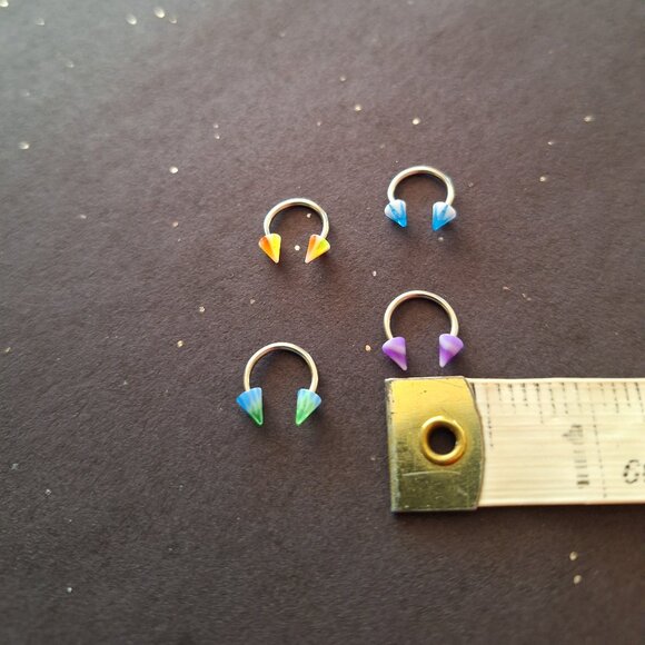 Nose, belly, eyebrow, daith, tongue rings ARROWS - Picture 2 of 2